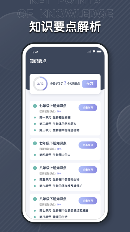 中学生物学习app 截图1