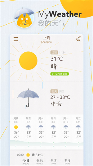 我的天气APP 截图1